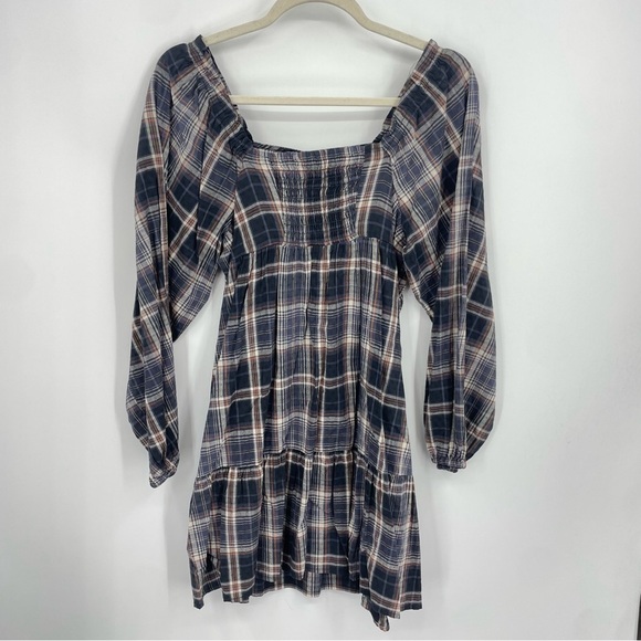 Universal Thread Balloon Sleeve Plaid Shift Dress Womens Sz S Small NWT - Picture 3 of 9